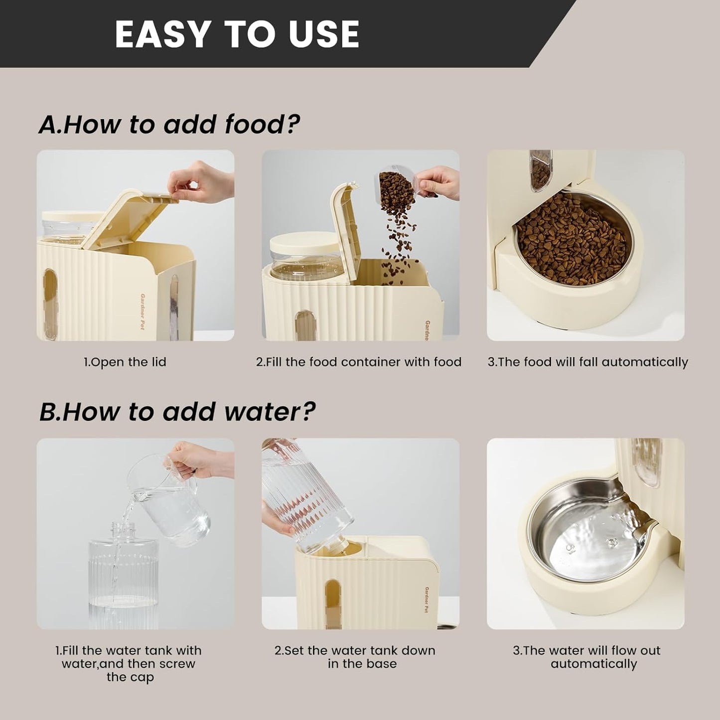 Vodapet Gravity Automatic Pet Feeder and Water Dispenser Set