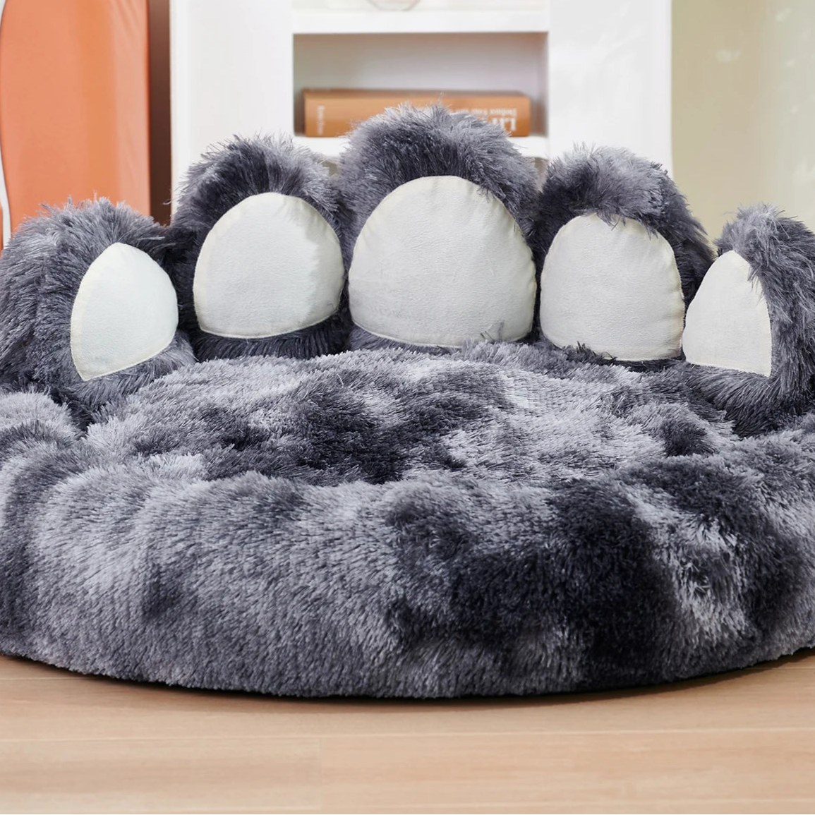 Vodapet Cozy Paw-Shaped Fluffy Pet Bed