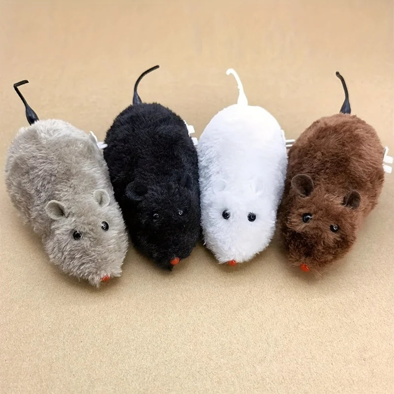 Vodapet Interactive Wind-Up Plush Mouse Toy – Fun for Cats and Dogs