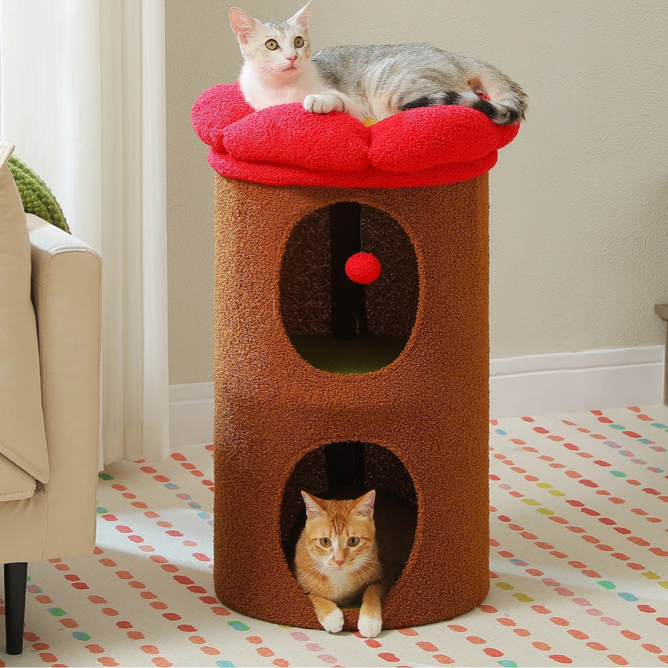 Vodapet Double-Deck Cat House with Cozy Condos