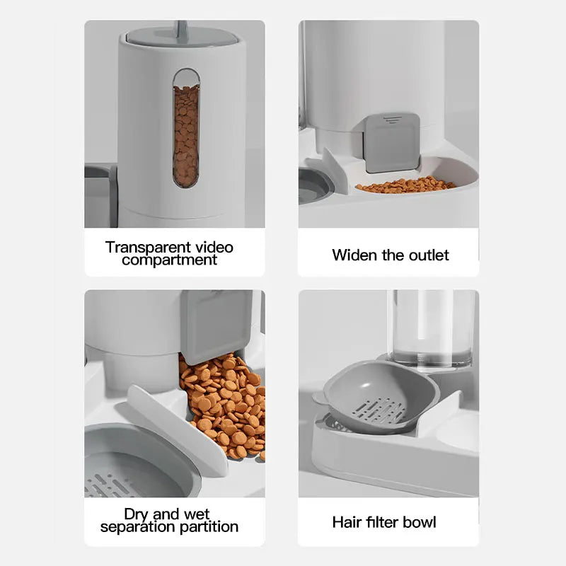 Vodapet 1-Pack Automatic Cat Water & Food Dispenser – Spill-Proof, Large Capacity