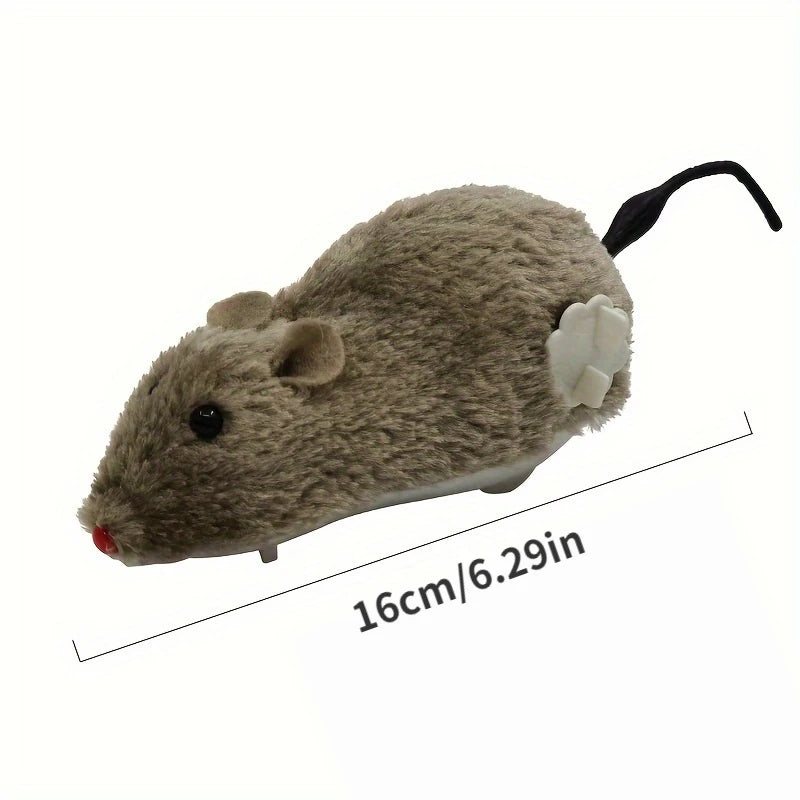 Vodapet Interactive Wind-Up Plush Mouse Toy – Fun for Cats and Dogs