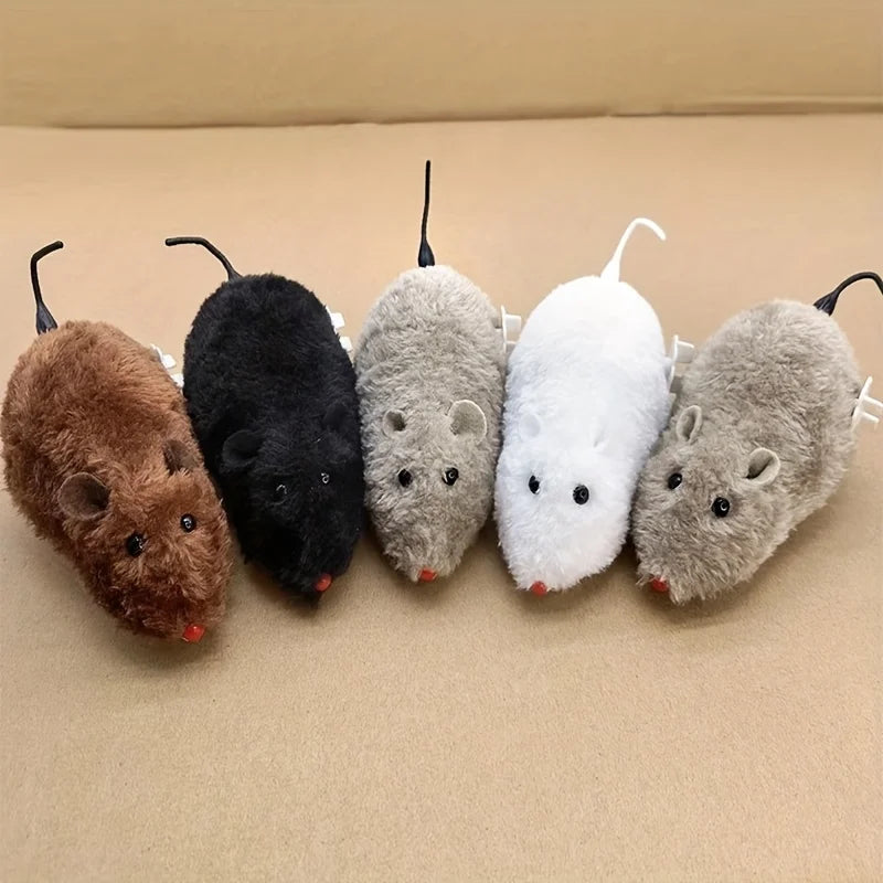 Vodapet Interactive Wind-Up Plush Mouse Toy – Fun for Cats and Dogs