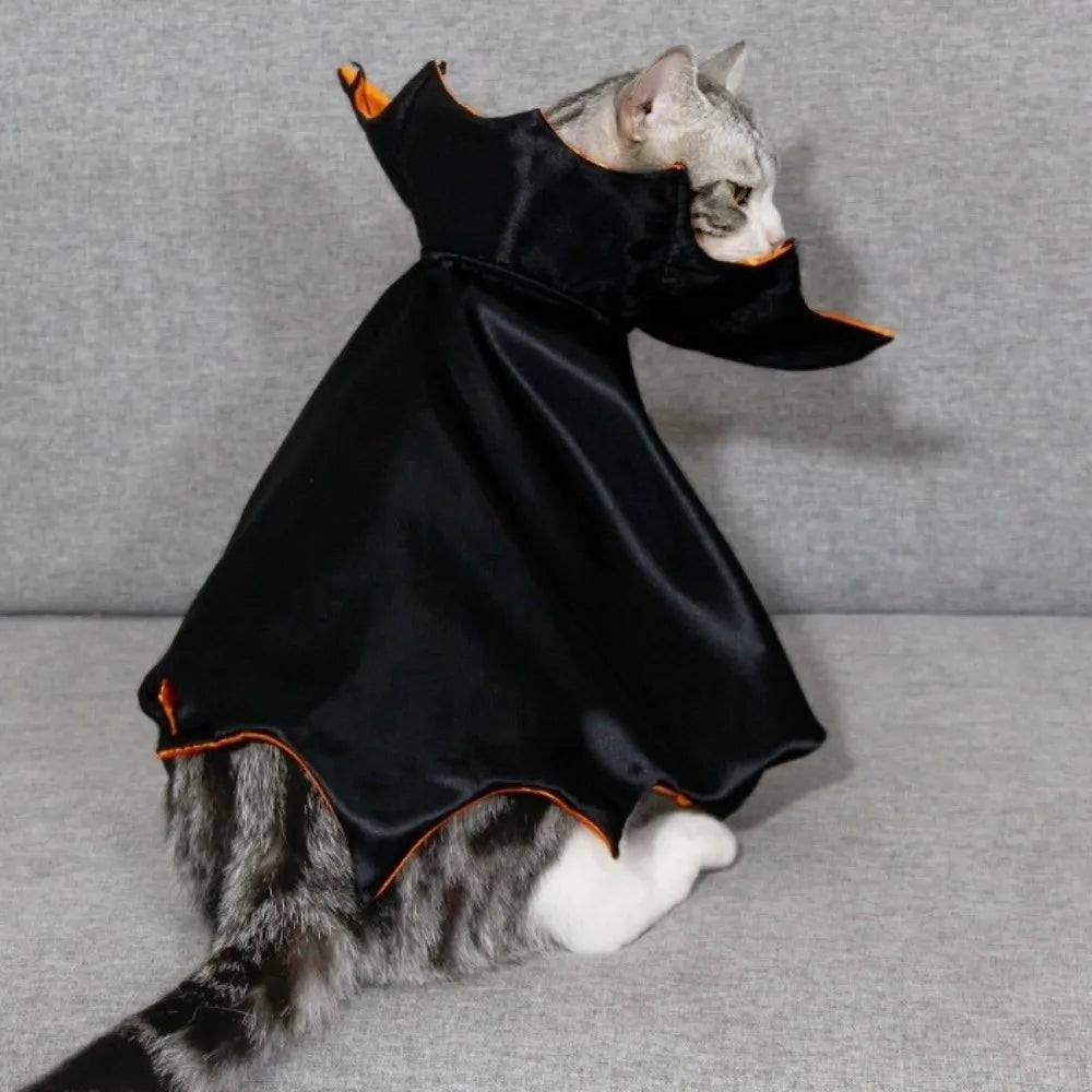 Vodapet Halloween Bat Costume – Cat & Small Pet Cosplay Cloak with Bow