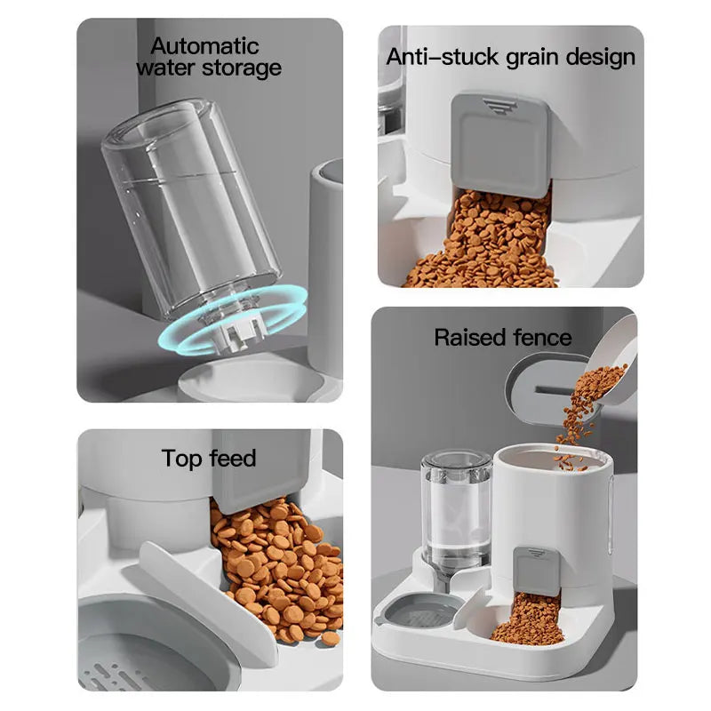 Vodapet 1-Pack Automatic Cat Water & Food Dispenser – Spill-Proof, Large Capacity