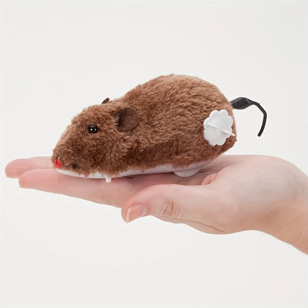 Vodapet Interactive Wind-Up Plush Mouse Toy – Fun for Cats and Dogs
