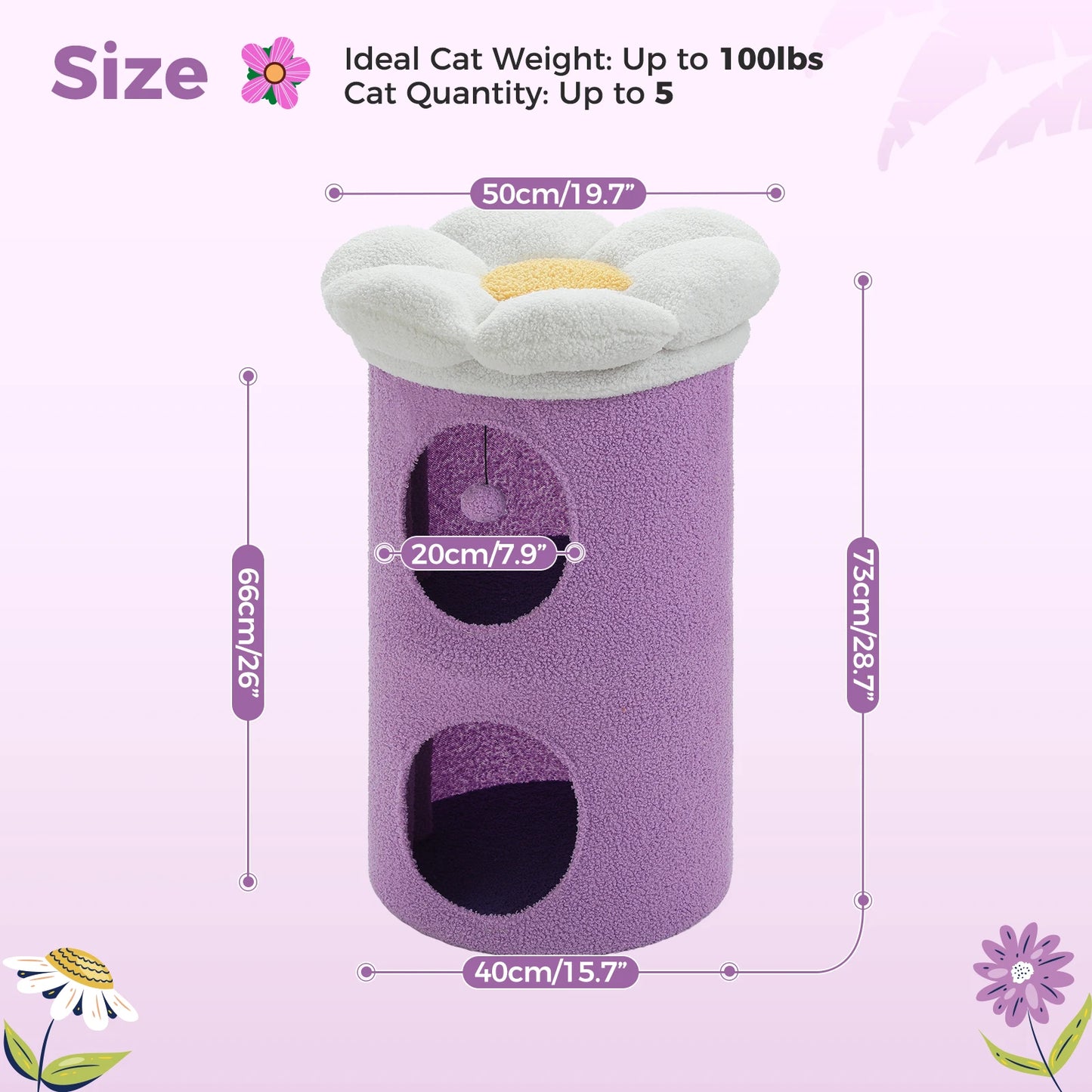 Vodapet Double-Deck Cat House with Cozy Condos