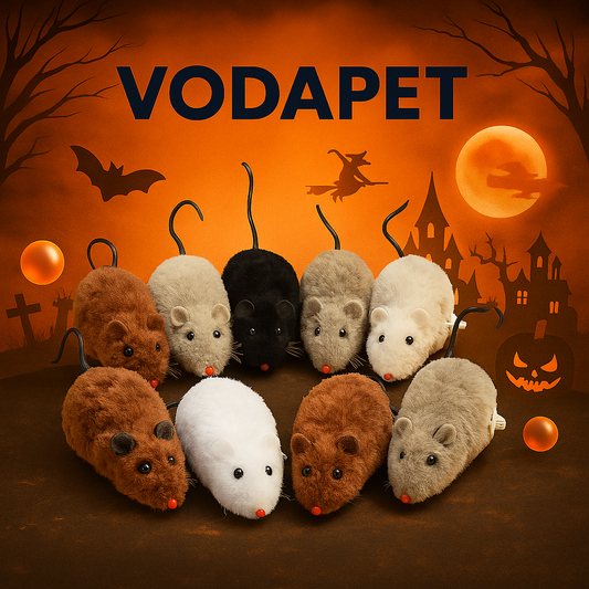 Vodapet Interactive Wind-Up Plush Mouse Toy – Fun for Cats and Dogs