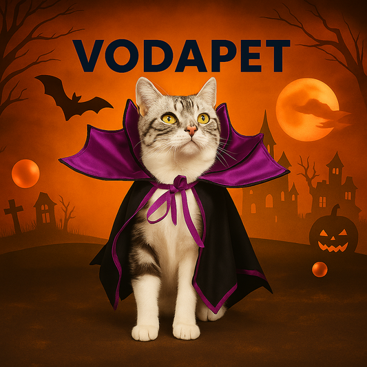 Vodapet Halloween Bat Costume – Cat & Small Pet Cosplay Cloak with Bow
