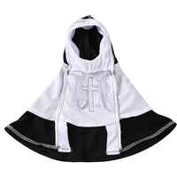 Vodapet Halloween Nun Costume for Cats & Small Dogs – Funny Cross Print Pet Outfit