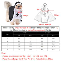 Vodapet Halloween Nun Costume for Cats & Small Dogs – Funny Cross Print Pet Outfit