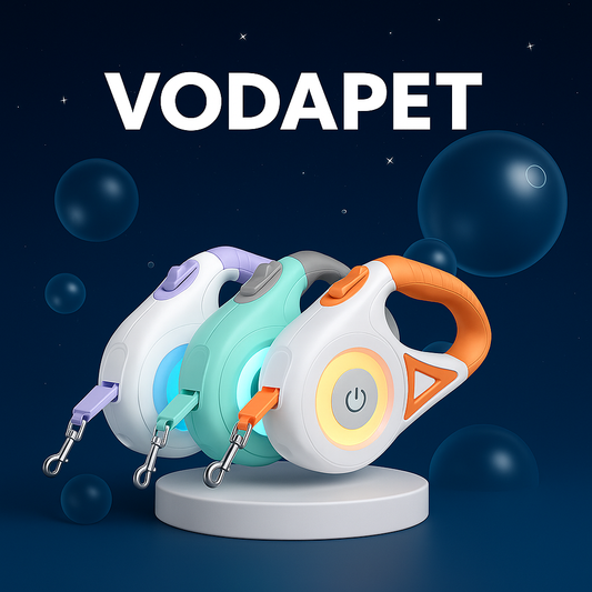 Vodapet LED Retractable Leash with Flashlight – 3m/5m for Small to Large Dogs & Cats