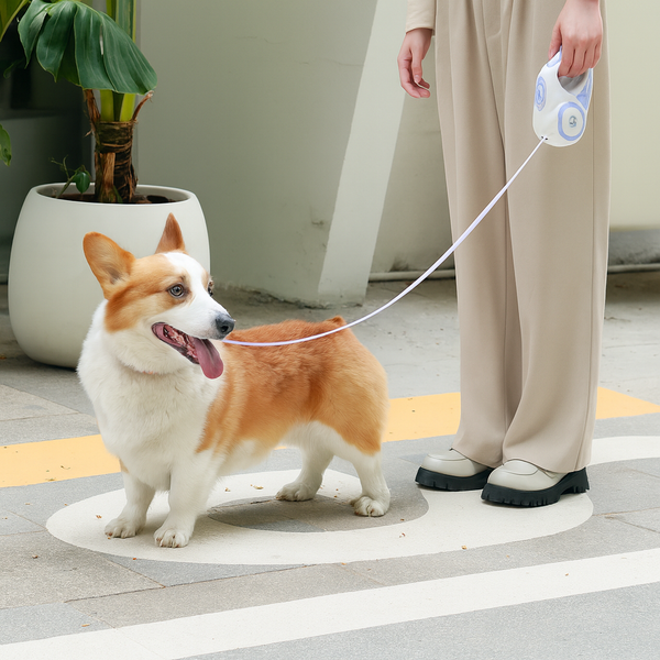 Vodapet LED Retractable Leash with Flashlight – 3m/5m for Small to Large Dogs & Cats